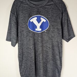 BYU Cougars Men’s Performance T-Shirt Gray Athletic Tee Quick Dry Short Sleeve